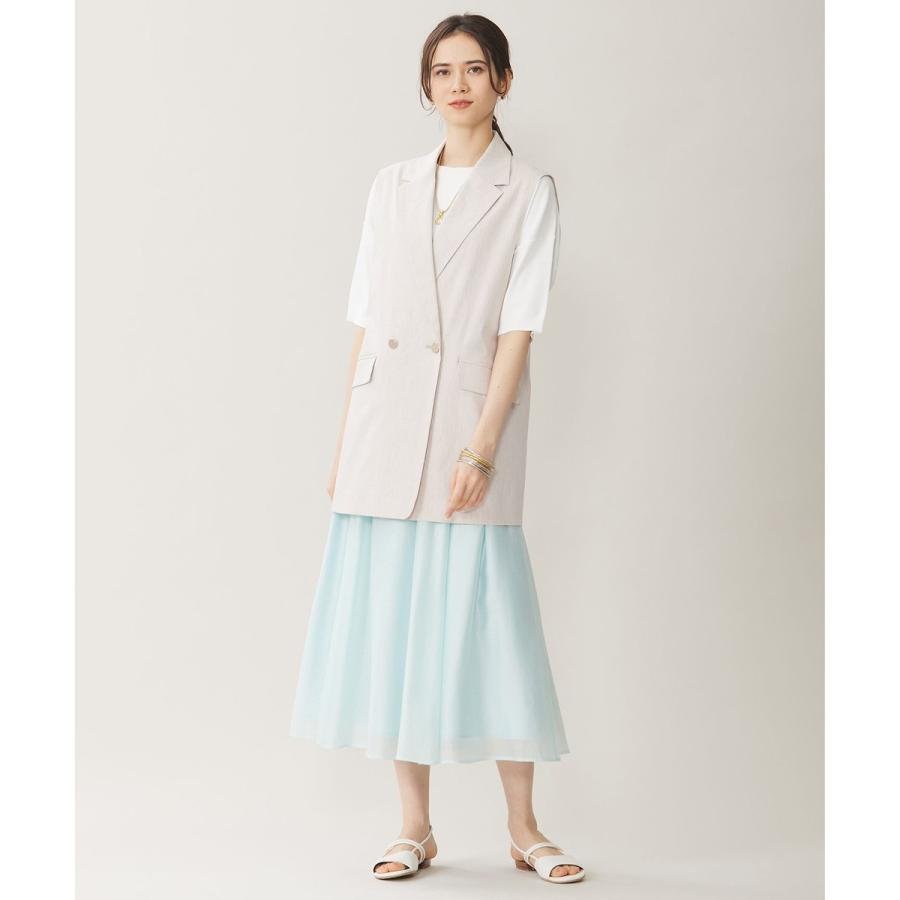 自由区 【セットアップ対応・洗える】リネンビスコースストレッチ ジレ - 画像 (5)