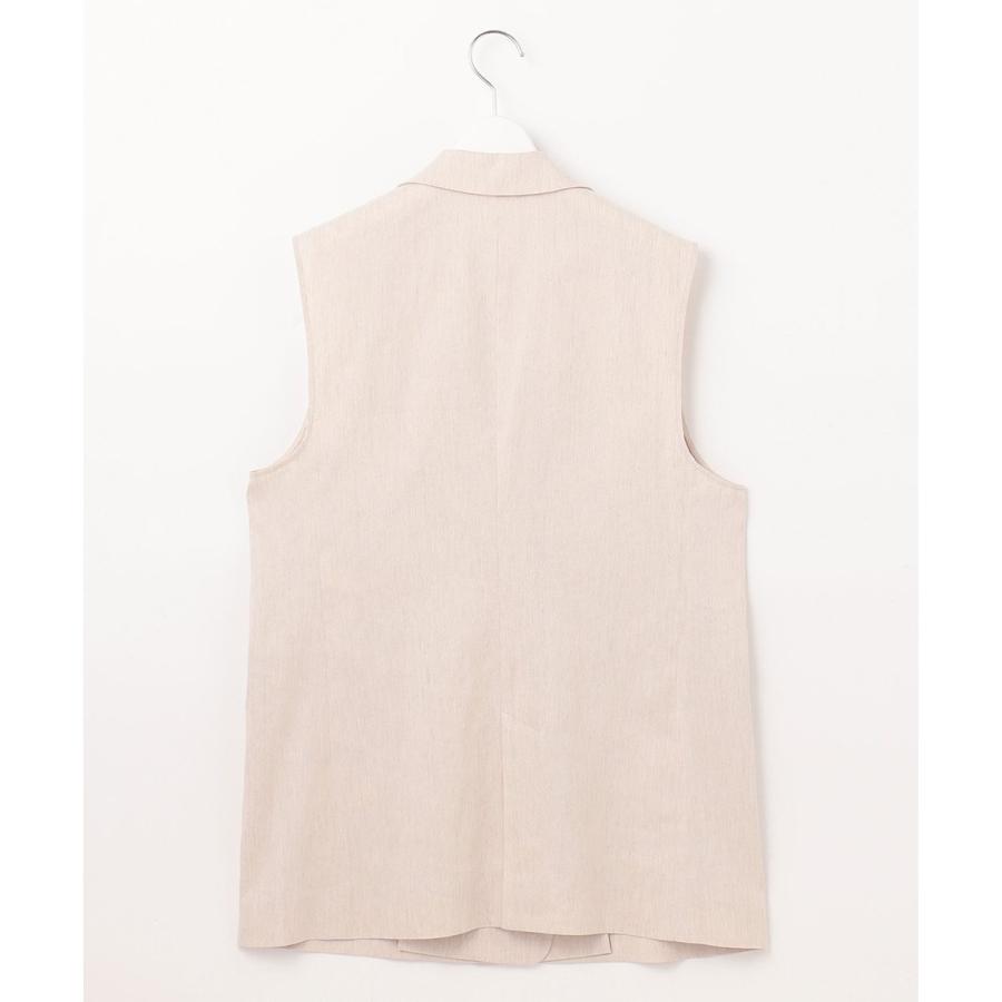 自由区 【セットアップ対応・洗える】リネンビスコースストレッチ ジレ - 画像 (9)