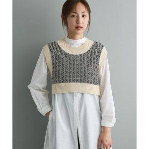 ジャガードショートニットベスト