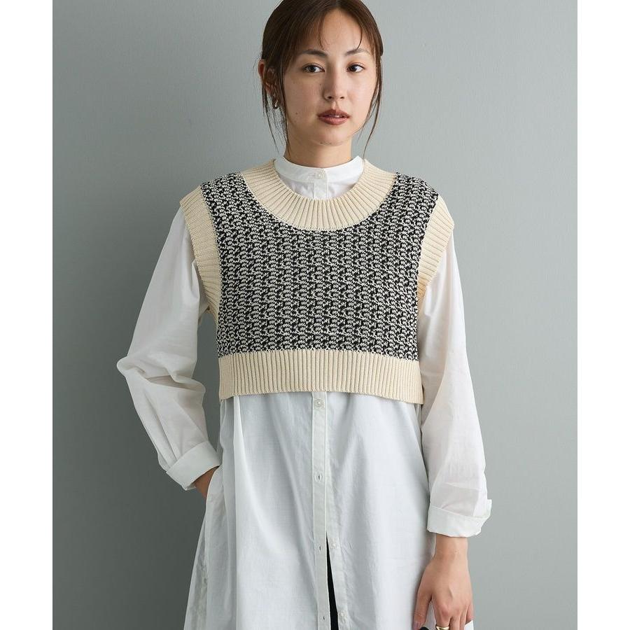 ジャガードショートニットベスト