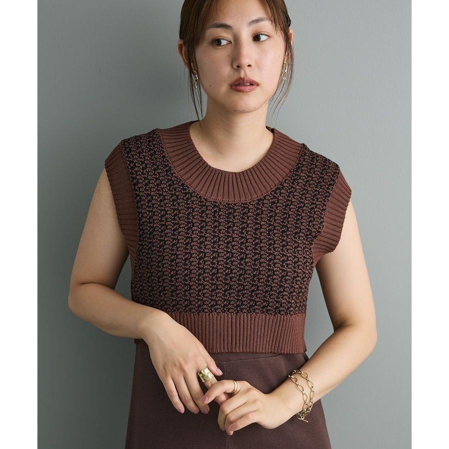 ジャガードショートニットベスト - 画像 (2)