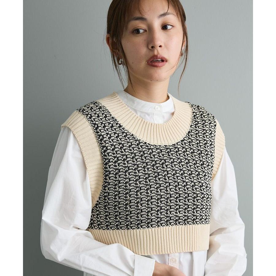 ジャガードショートニットベスト - 画像 (4)