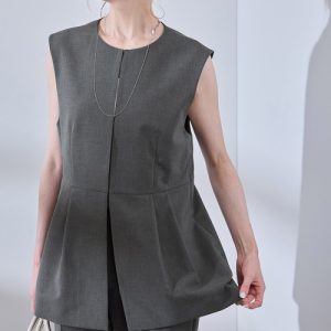 ROPE' PICNIC ベスト ジレ 「UV対応」「リネンライク・シリーズ」ペプラムジレベスト/通勤・セットアップ対応 レディース
