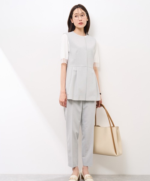 ROPE' PICNIC ベスト ジレ 「UV対応」「リネンライク・シリーズ」ペプラムジレベスト/通勤・セットアップ対応 レディース - 画像 (7)