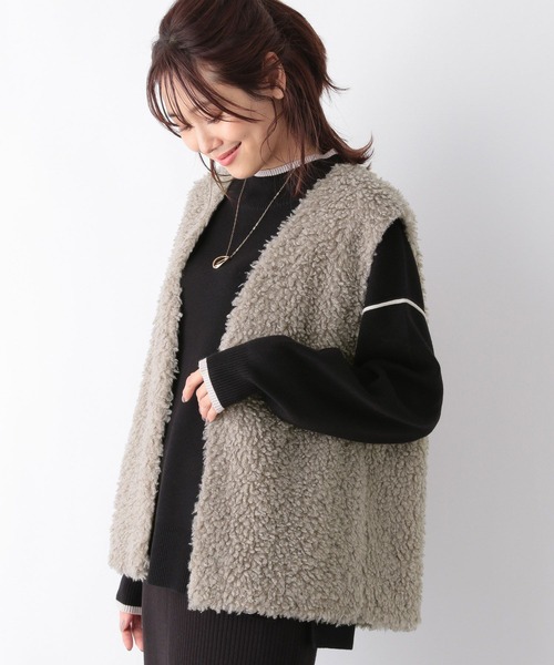 GLOBAL WORK 「GLOBAL WORK」 ベスト FREE グレイッシュベージュ レディース