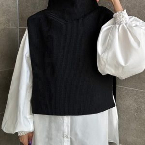 Bonjour Sagan 「Bonjour Sagan」 ニットベスト FREE ブラック レディース