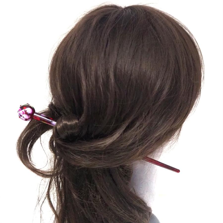 玉かんざし 簪 一本挿し 一本足 髪飾り 普段使い カジュアル ヘアアクセサリー - 画像 (7)