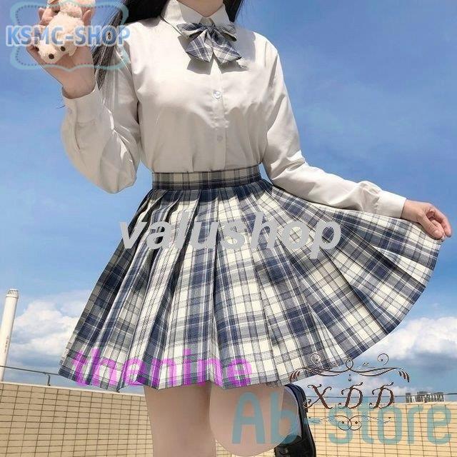 制服 セーラー服 チェック柄 グリーン セット 学生制服 長袖 リボン 大きいサイズ プリーツスカート 入学式 卒業式 - 画像 (3)