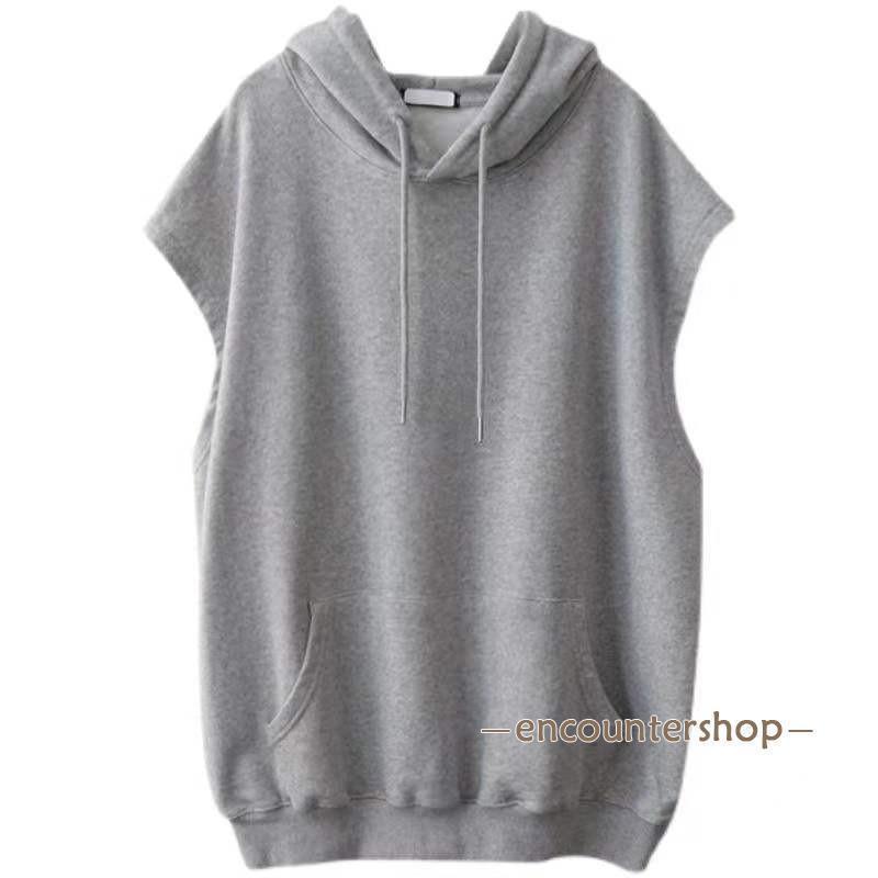 【大特価】レディース フード付き ジレ ノースリーブ 春 夏春コーデ 薄手 涼しい ジャケット きれいめ ス 羽織り おしゃれ - 画像 (3)