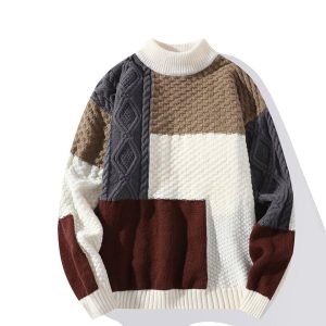 2color ニットトップス 男女兼用 メンズ レディース 配色 おしゃれ