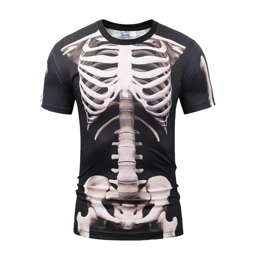 骸骨 Tシャツ コスプレ 衣装 ハロウィン おもしろ 骨 スケルトン メンズ レディース コスチューム パーティー グッズ - 画像 (4)