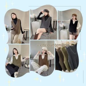 シャギーニットベスト ベスト レイヤード レディース トップス 秋 冬 ファーベスト ふわふわシャギー