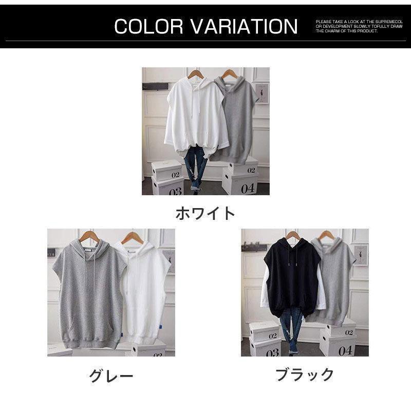 【特価】無地 フード付き レディース プルオーバー ゆったり トレーナーパーカー 重ね着 レイヤード ス お洒落 - 画像 (7)