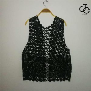 前開き 薄手 春夏 レディース ショート丈 ジレ サマーニット レース 透ける 綿 コットン 羽織 花柄 春 おしゃれ