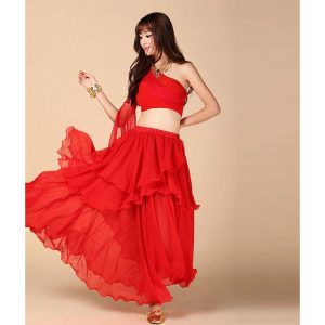 ベリーダンス セットアップ 衣装 ダンス衣装 レディース ダンス レッスン着 レッスンウェア 練習着 シフォン スパンコール ブラトップとスカート