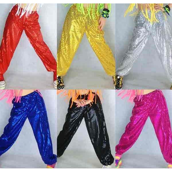 「即納」スパンコールパンツ ダンスパンツ レディース 大人 ジュニア ダンス衣装 ズボン きらきら ジャズスjazzヒップホップ 社交ダンス衣装 チアリーディングダ - 画像 (2)