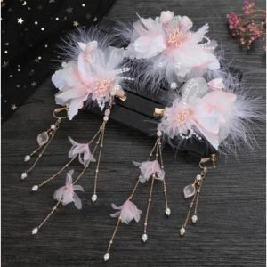 中華風髪飾り 漢服コスプレ髪飾り アクセサリー フリンジ かんざし ふわふわ羽毛髪飾り　撮影舞台グッズ　お姫様 仮装 変装 華流 古代 宮廷風　華流舞台ステージ