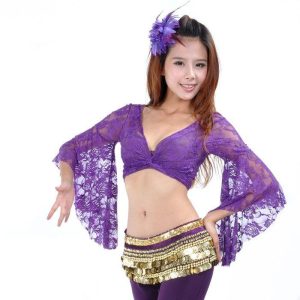 ベリーダンス レッスン着 チョリ トップス 総レース フラメンコ 社交ダンス 舞台衣装 ステージ衣装 ボレロ 薔薇 レース ブラック レッ