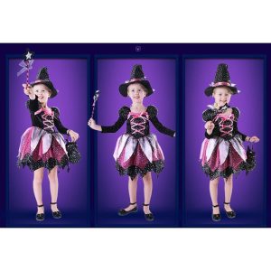 子供ハロウィン衣装子供 女の子 ドレス 女巫 メルヘンウィッチ まじょ 魔女 ウィッチガール キッズ ハロウィン衣装 幼稚園ハロウィン衣装 最新ハロウィン衣装