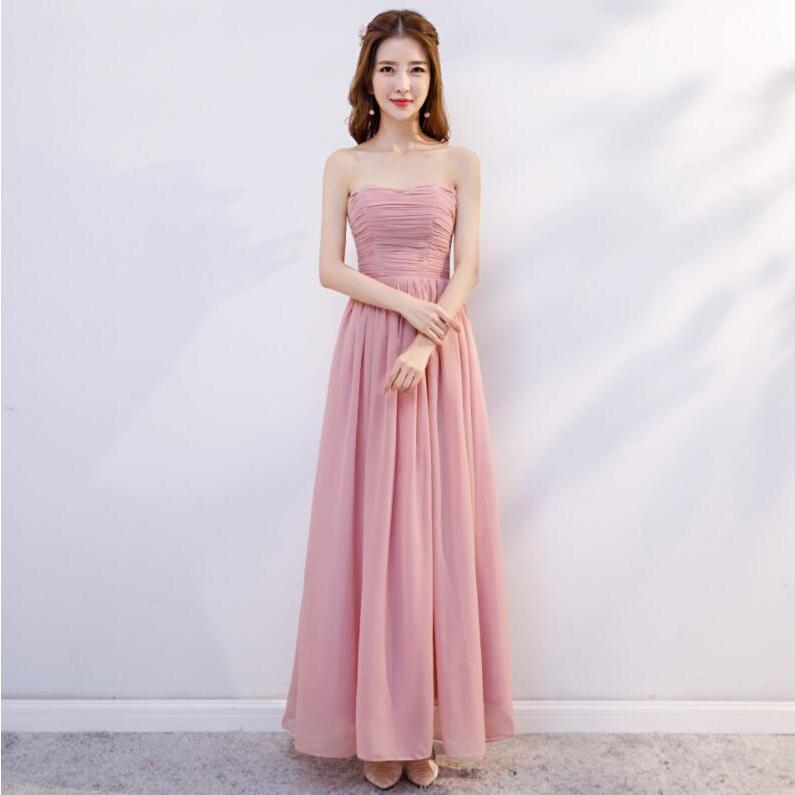 「6タイプ」ロングパーティードレスライズメイド服 シフォンドレス 結婚式 披露宴 パーティー 二次会 前撮り 演奏会 ブライズメイドドレス フリル チュール リボ - 画像 (7)