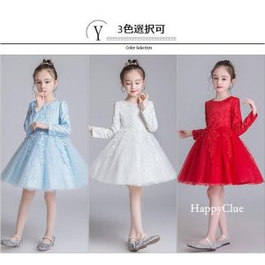 子供 ドレス 女の子 ワンピース フォーマル キッズ 結婚式 発表会 令嬢テイスト Aライン 長袖 膝丈ワンピース 可愛い 春秋 春夏 110 120 130 140