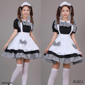 衣装 メイド服  メイド 女王 巫女 仮装 ロングワンピース4点セット レディース ドレス レース 可愛い パーティー変装 大人