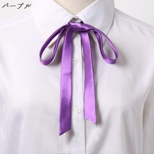 リボンタイ ボウタイ レディース 女性用 大人用 サテン調 紐タイ ヒモタイ 無地 コスプレ コスチューム 衣装 制服 かわいい おしゃれ シンプル