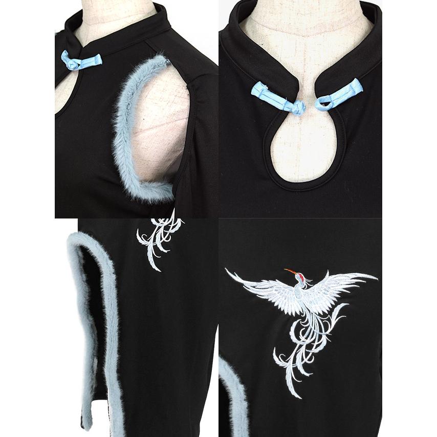 Tika コスプレ 衣装 チャイナ 膝丈 仮装 長袖 お化けの日 キャバ嬢 セクシー チャイナコスチューム チャイナドレス 激安 - 画像 (9)