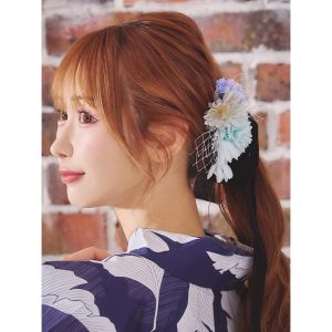 Tika ゆかた 激安 浴衣 髪飾り 垂れフラワー コサージュ ヘアアクセサリー 4点セット 浴衣小物