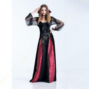 大きいサイズ 吸血鬼 コスプレ チェック 柄 レディース 仮装 ドレス 大人 ロング コスチューム ハロウィン 衣装 公演服 ヴァンパイア クリスマス 舞台用