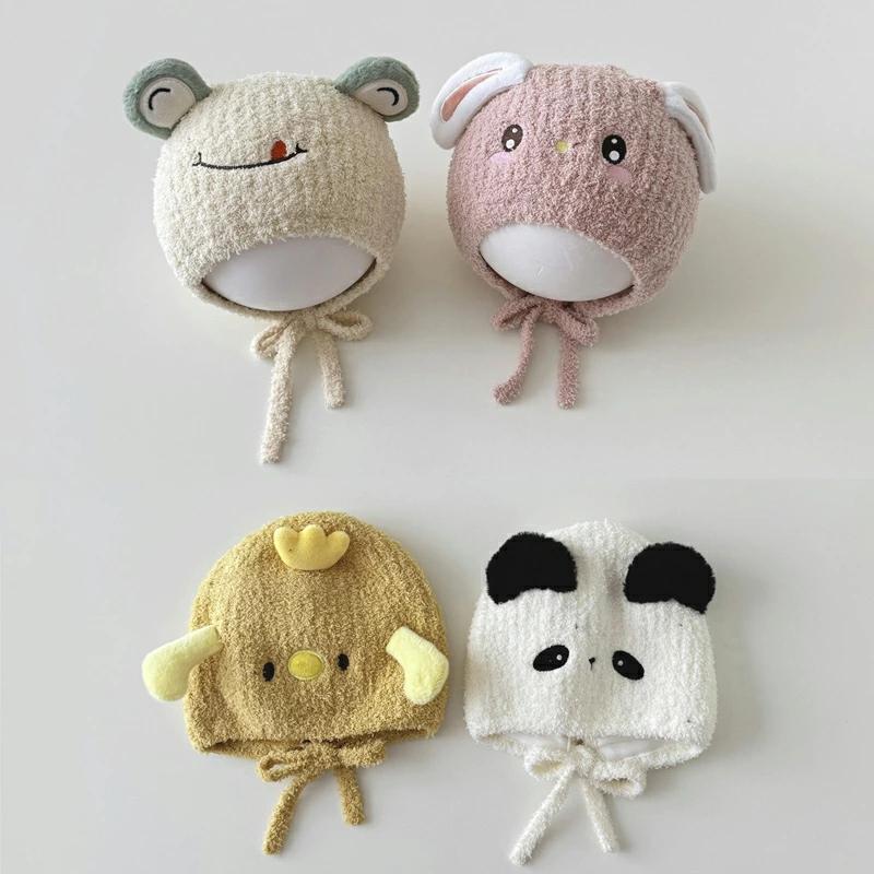 送料無料 ボンネット帽 ベビー帽子 動物 耳保護キャップ ウサギ パンダ 蛙 秋冬 暖かい 赤ちゃん 新生児 コスチューム 可愛い 雑貨 おしゃれ アウトドア 誕生日 - 画像 (4)