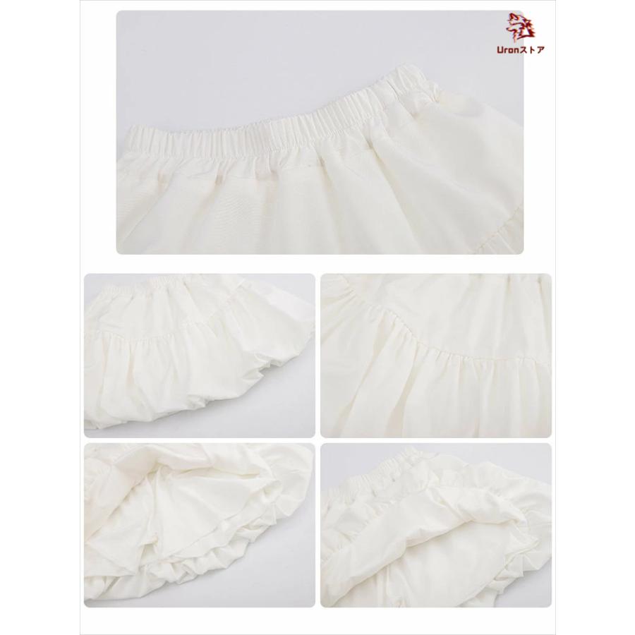 女の子 チア チアガール 韓国 k-pop キッズ ダンス衣装 セットアップ ファッション 黒色 ショート丈 へそ出し トップス ホワイト スカート jazz hiphop - 画像 (6)