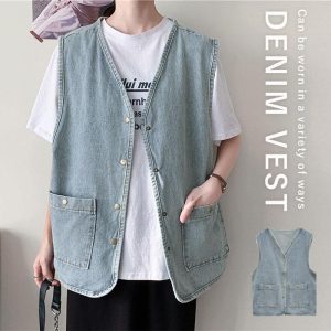 uricca 2093円 クーポンで！ トップス レディース ベスト デニムベスト ジレ 春 夏 秋 冬 おしゃれ かわいい 30代 40代 50代 重ね着 [郵3]^v188^